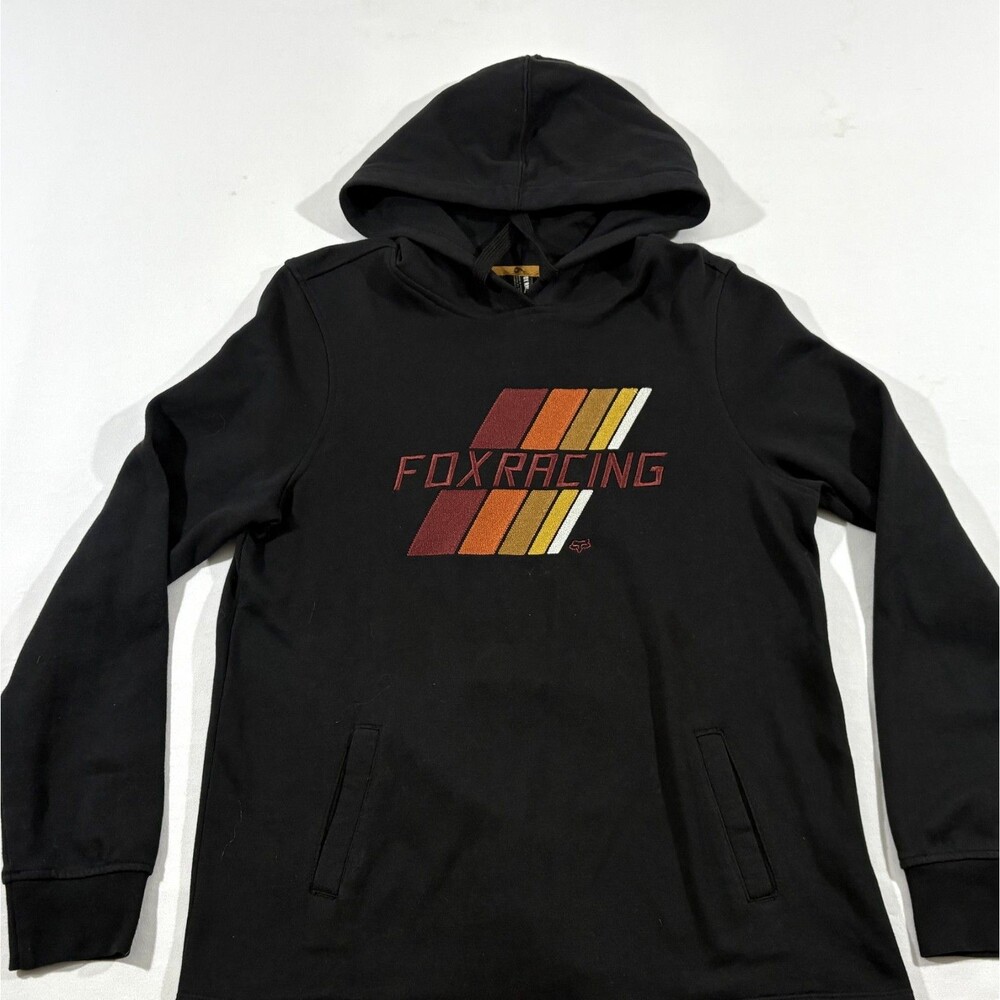 Fox Racing Womens Power Black Slide Hooded Sweatshirt Cotton Poly Pullover Sz S - Picture 3 of 13
